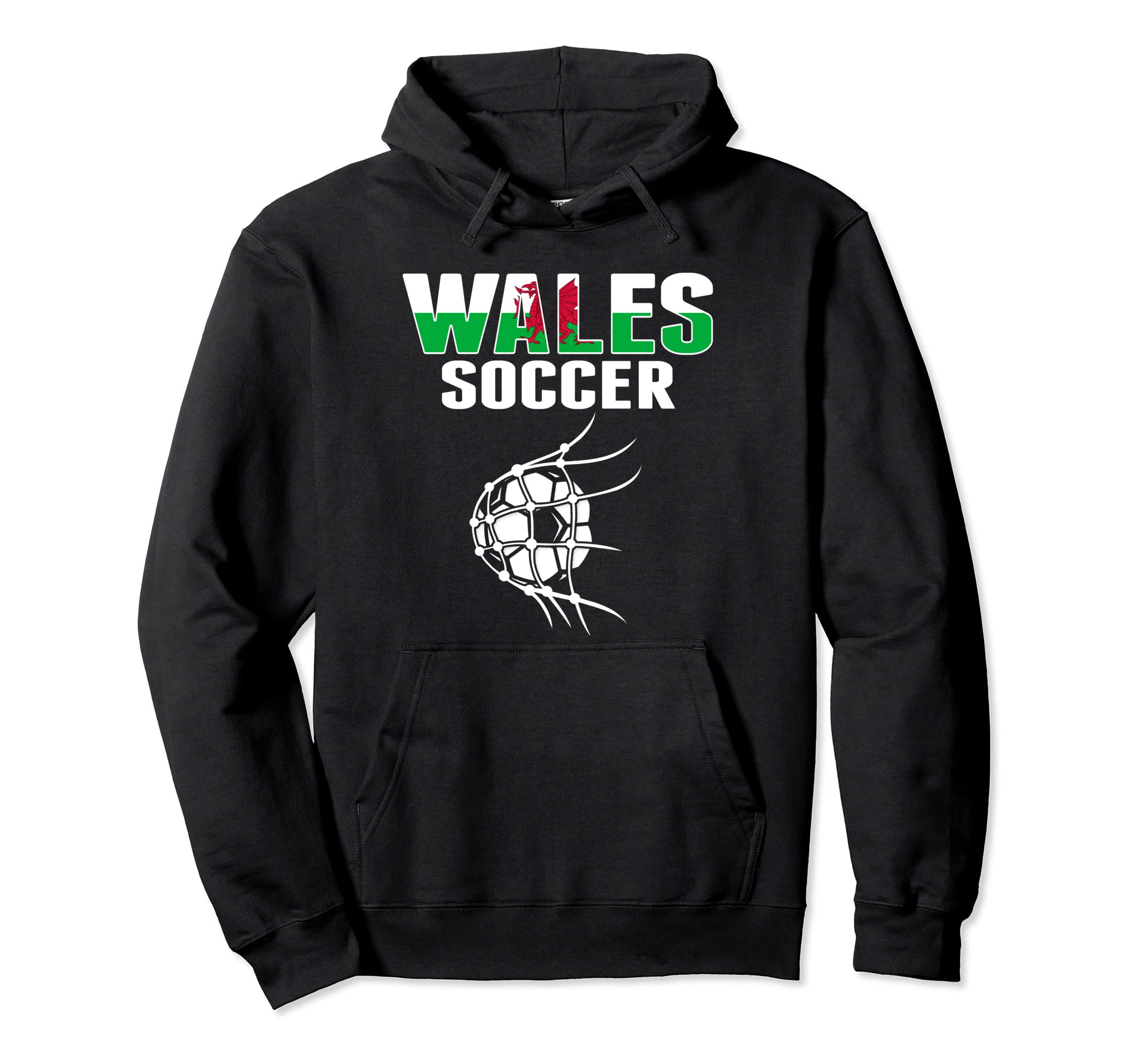 Wales Soccer Ball Net Goal Welsh Hoodie - Aesthetic Graphic Unisex - T-Shirt, Sweatshirt, Hoodie
