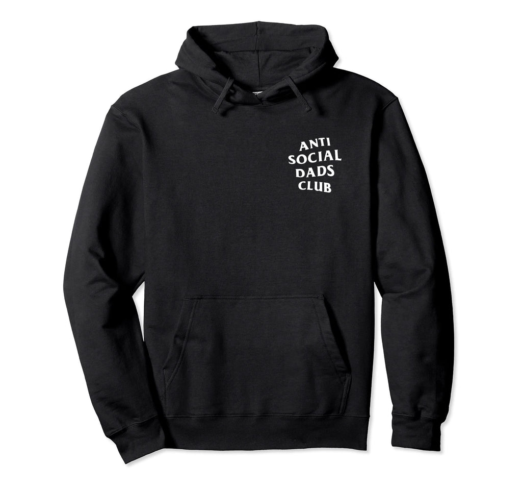 Anti Social Dads Club White Logo Hoodie - Casual Everyday Wear Unisex - T-Shirt, Sweatshirt, Hoodie