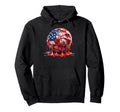4Th July Soccer Melting Patriotic Hoodie - Fun Novelty Design Men Women - T-Shirt, Sweatshirt, Hoodie