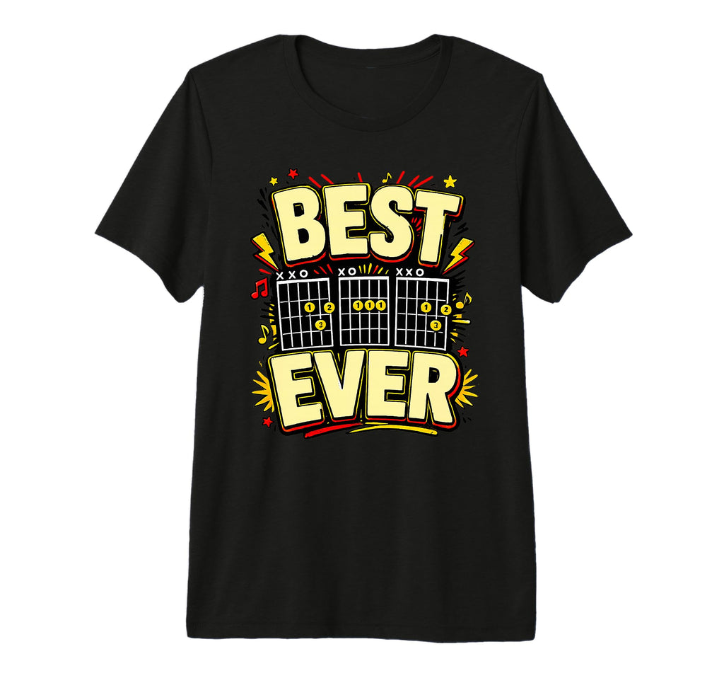 Best Dad Ever Guitar Chords Musician T-Shirt - Unique Graphic for Adults - T-Shirt, Sweatshirt, Hoodie