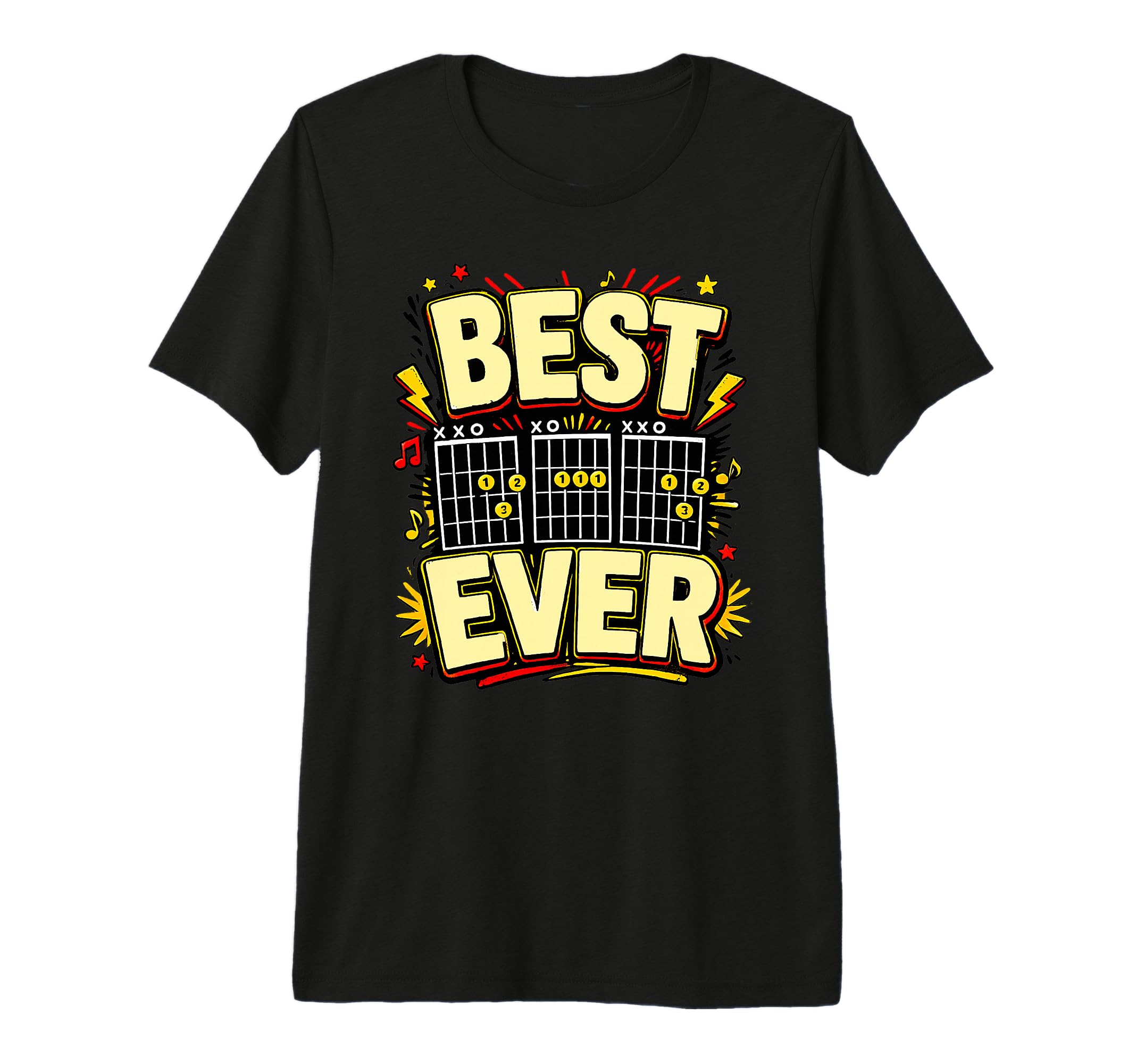 Best Dad Ever Guitar Chords Musician T-Shirt - Unique Graphic for Adults - T-Shirt, Sweatshirt, Hoodie