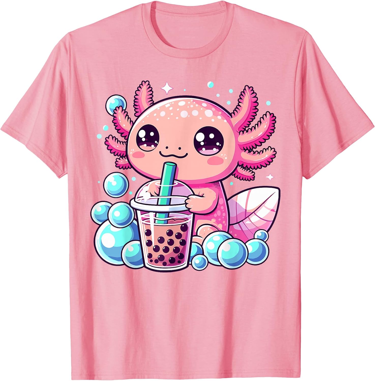Axolotl Bubble Tea Boba Anime Kawaii - Adult & Kids T-Shirts, Sweatshirts & Hoodies apparel design preview 1