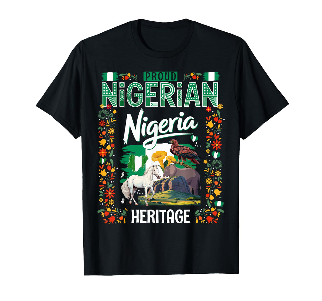 Nigeria Heritage Naija Flag Nigerian T-Shirt - Custom Art Print for Adults - T-Shirt, Sweatshirt, Hoodie