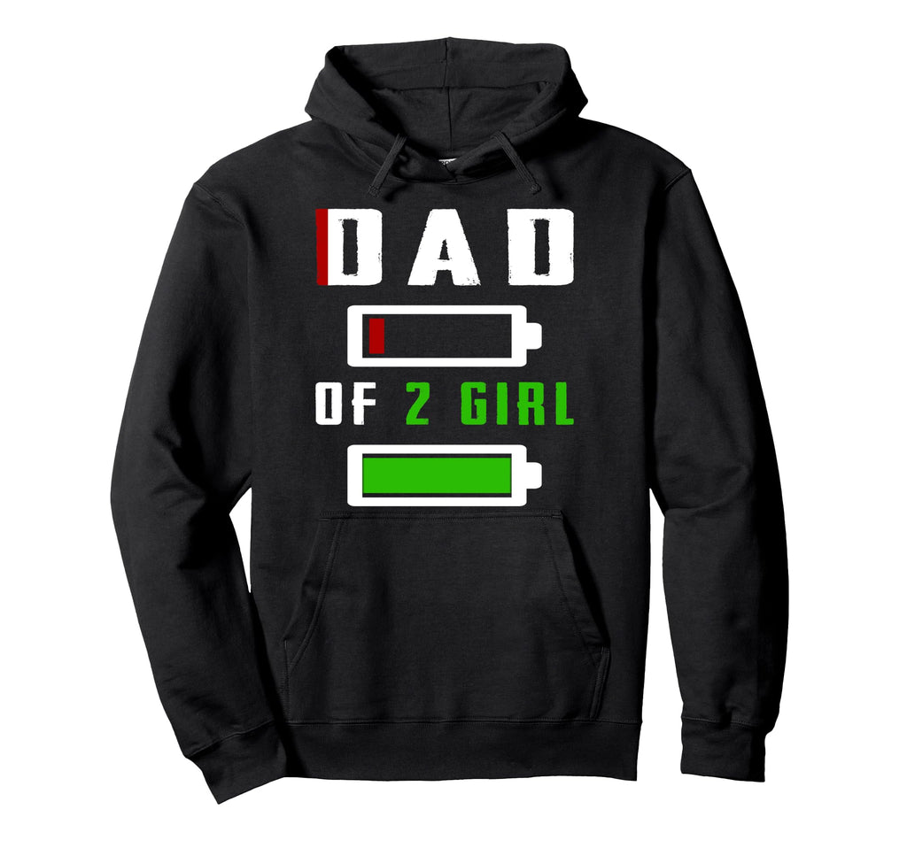 Dad 2 Two Low Battery Gift Fathers Day Hoodie - Custom Art Print Men Women - T-Shirt, Sweatshirt, Hoodie