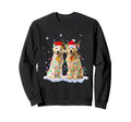 Golden Retriever Santa Hat Reindeer Sweatshirt - Streetwear Style Unisex - T-Shirt, Sweatshirt, Hoodie