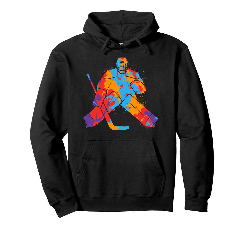 Hockey Player Colorful Goalkeeper Ice Hoodie - Fun Novelty Design Unisex - T-Shirt, Sweatshirt, Hoodie