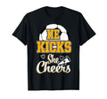 Soccer Mom He Kicks She Cheers Game Day T-Shirt - Fun Novelty Design Unisex - T-Shirt, Sweatshirt, Hoodie