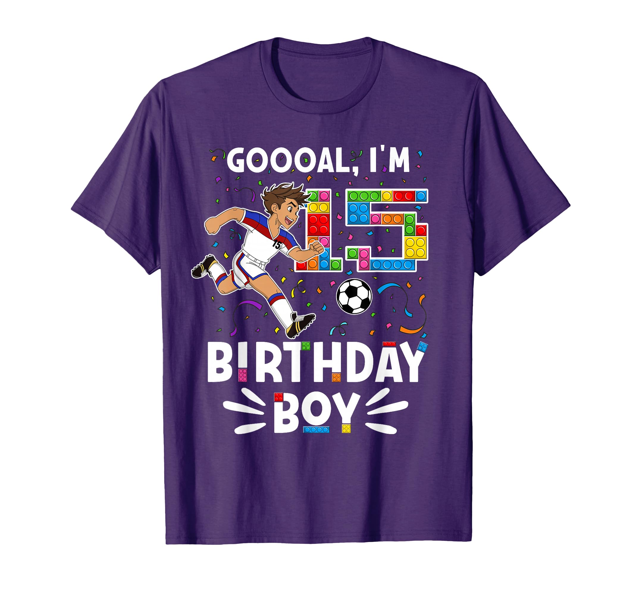 Mens Goooal Im 15 I Building Blocks T-Shirt - Casual Everyday Wear Unisex - T-Shirt, Sweatshirt, Hoodie