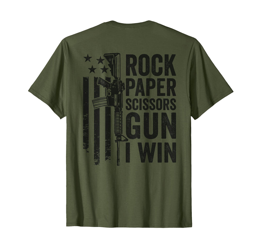 Paper Rock Scissors Gun Camo Funny Dad T-Shirt - Fun Novelty Design Unisex - T-Shirt, Sweatshirt, Hoodie