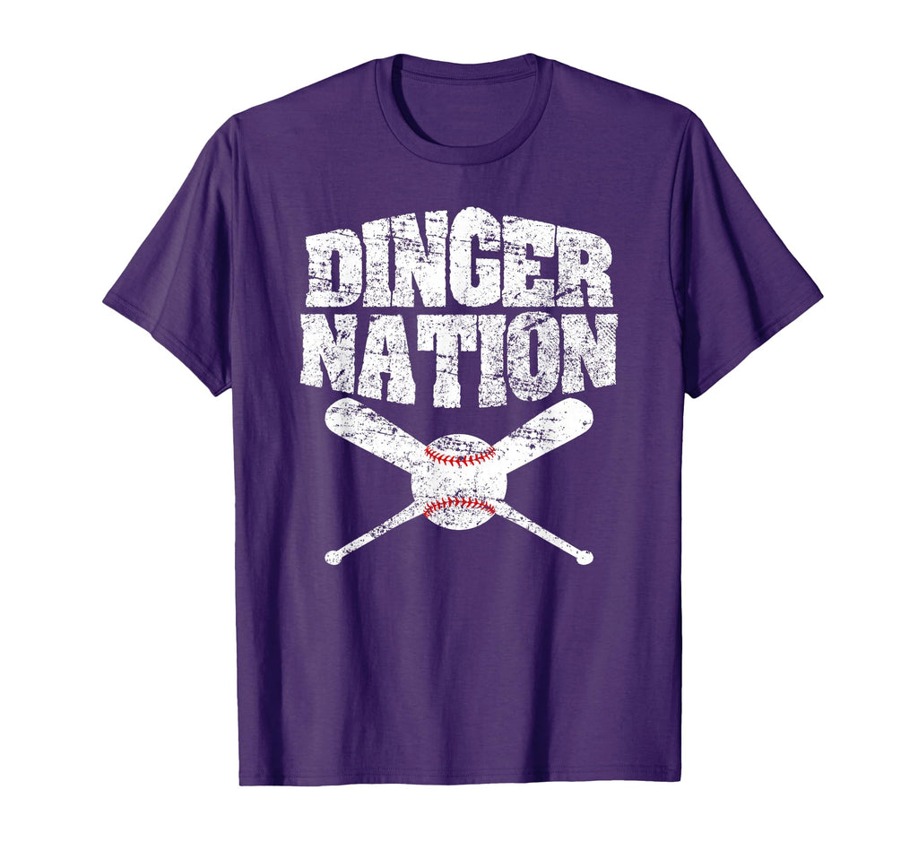 Dinger Nation Funny Baseball T-Shirt - Unique Graphic Men Women - T-Shirt, Sweatshirt, Hoodie