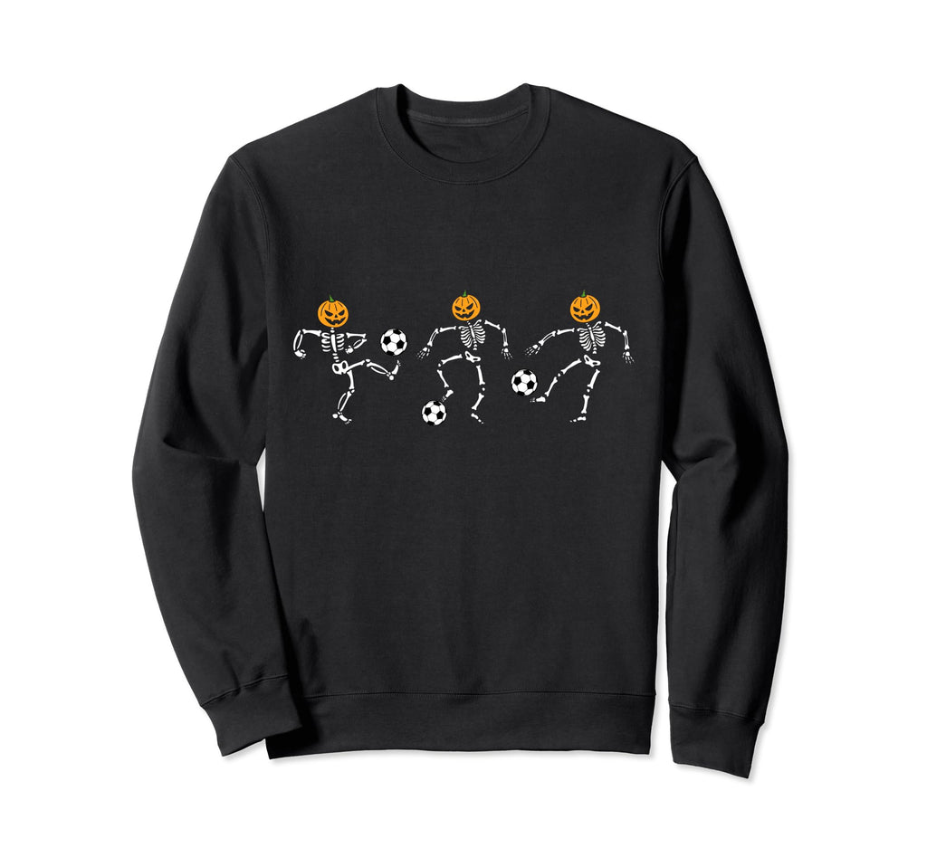 Pumpkin Skeleton Squad Soccer Player Sweatshirt - Graphic Print Men Women - T-Shirt, Sweatshirt, Hoodie
