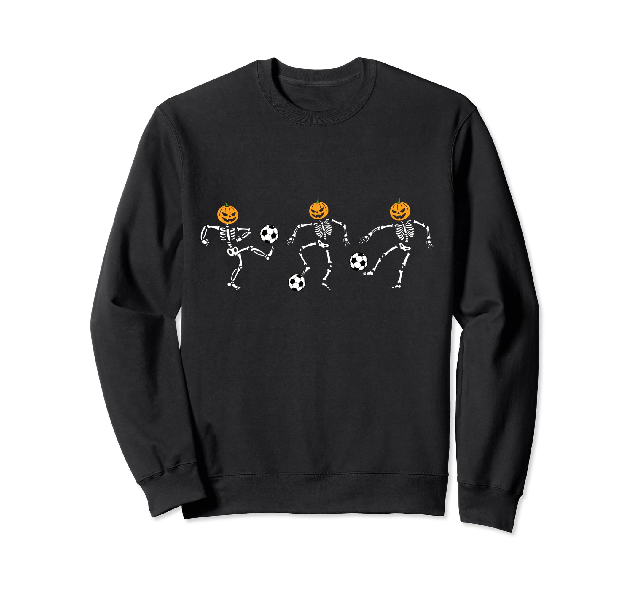 Pumpkin Skeleton Squad Soccer Player Sweatshirt - Graphic Print Men Women - T-Shirt, Sweatshirt, Hoodie