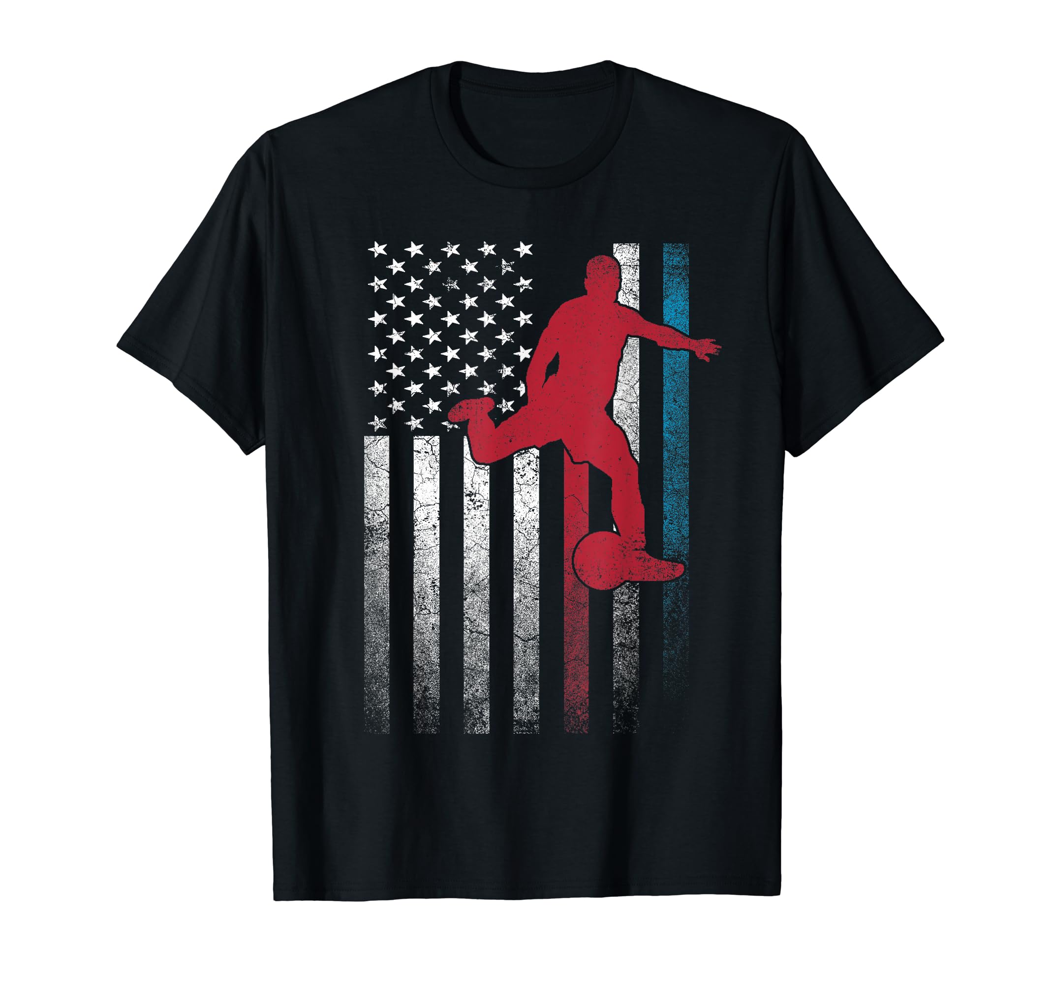 Ball Soccer 4Th July American Flag Usa T-Shirt - Trendy Graphic Unisex - T-Shirt, Sweatshirt, Hoodie