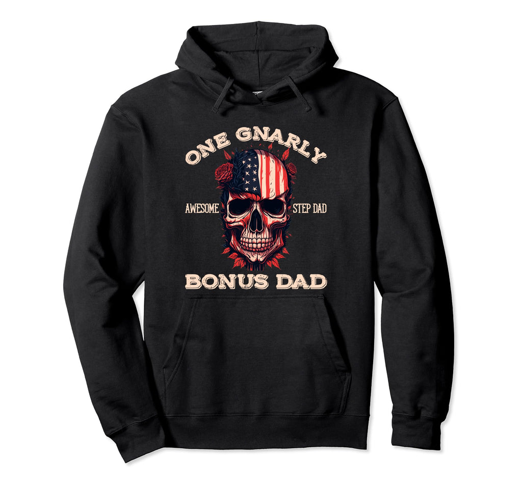 One Gnarly Bonus Dad Awesome Step Dad Hoodie - Graphic Print for Adults - T-Shirt, Sweatshirt, Hoodie