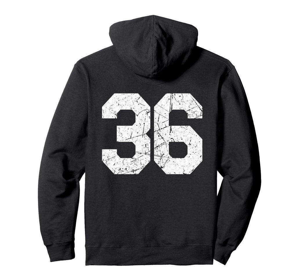 36 Jersey Uniform Varsity Sports Number Hoodie - Novelty Apparel Men Women - T-Shirt, Sweatshirt, Hoodie
