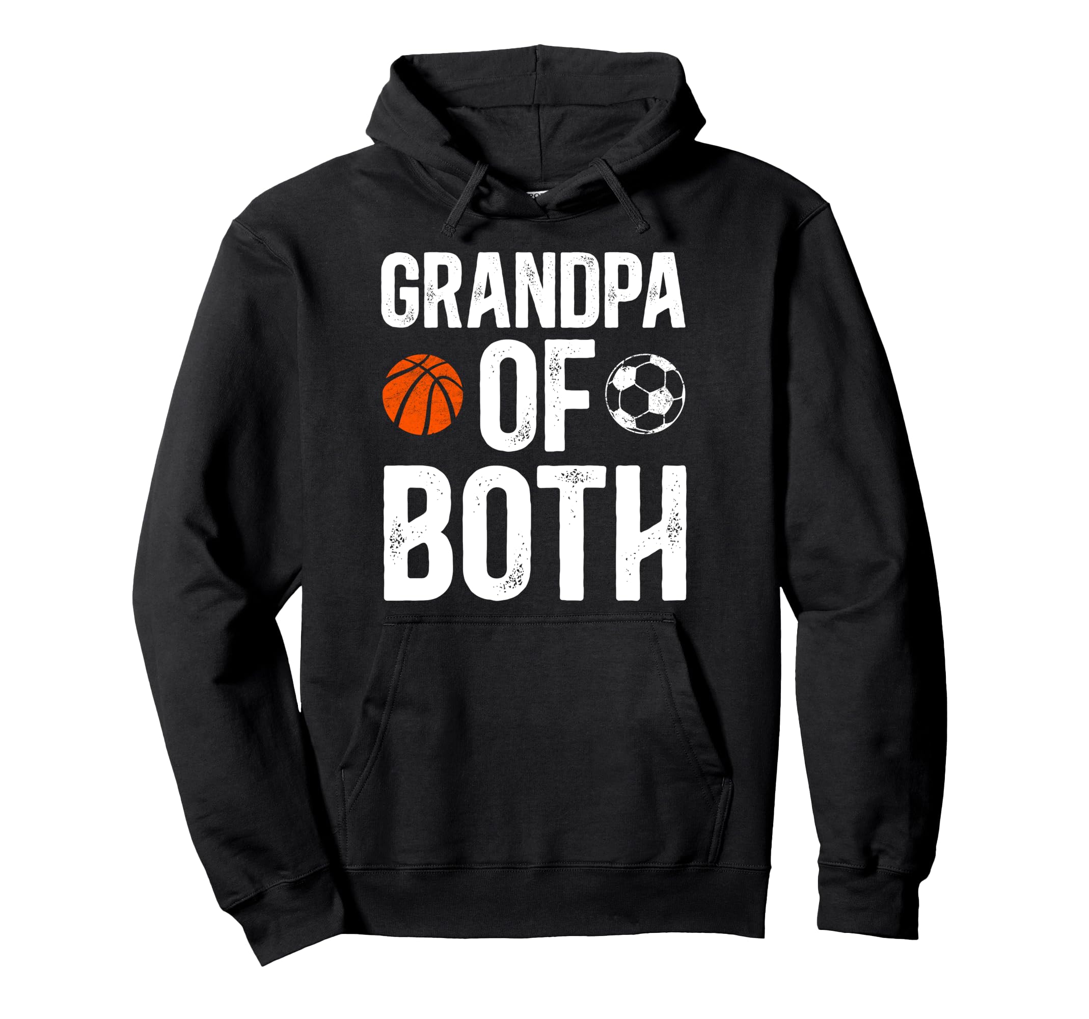 Grandpa Both Soccer Basketball Grandpa Hoodie - Graphic Print Men Women - T-Shirt, Sweatshirt, Hoodie