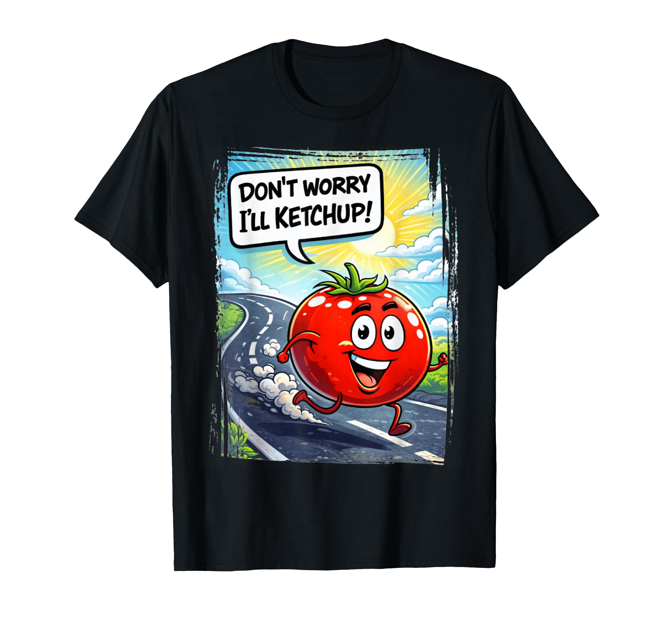 Runner Tomato Ketchup Dad Joke T-Shirt - Casual Everyday Wear Men Women - T-Shirt, Sweatshirt, Hoodie