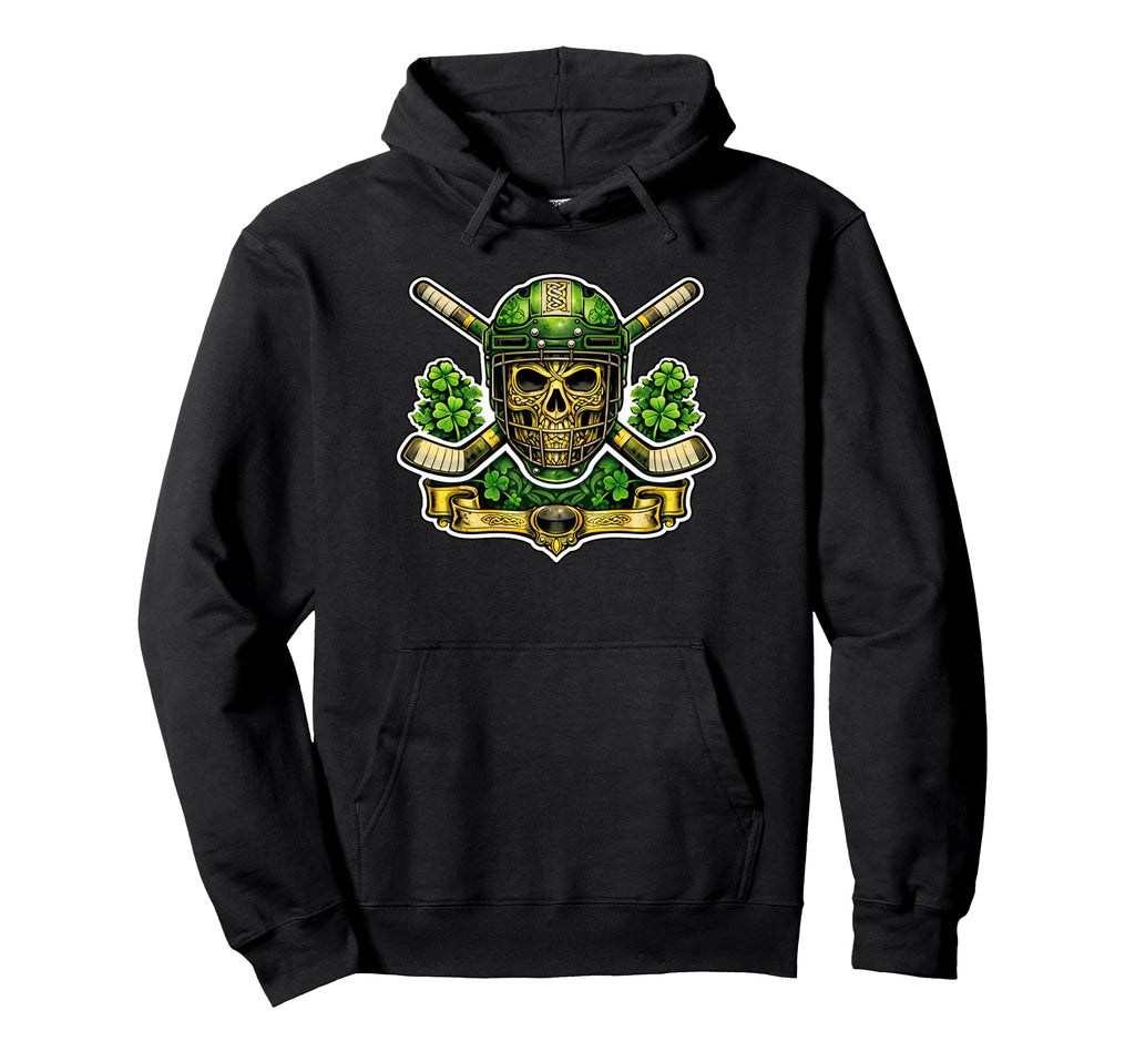 Celtic Skull Irish Hockey St Patricks Hoodie - Unique Graphic for Adults - T-Shirt, Sweatshirt, Hoodie