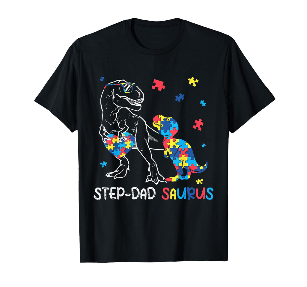 Step Dad Saurus Autism Awareness T-Shirt - Streetwear Style Unisex - T-Shirt, Sweatshirt, Hoodie