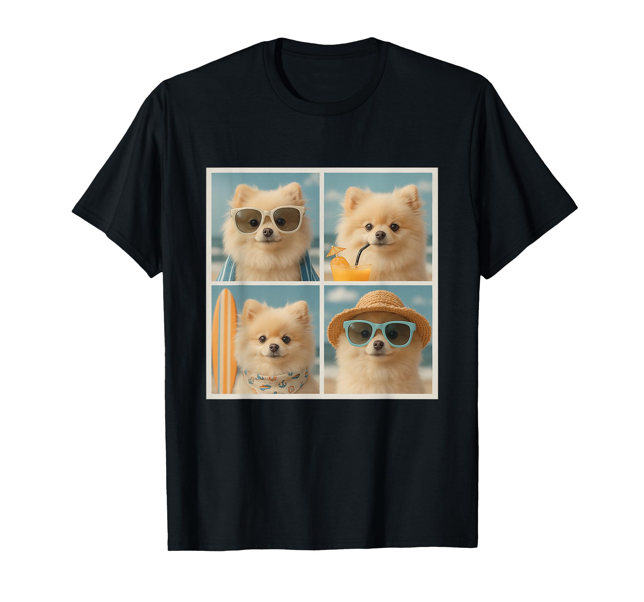 Pomeranians Sunglasses Dogs Summer T-Shirt - Unique Graphic Men Women - T-Shirt, Sweatshirt, Hoodie