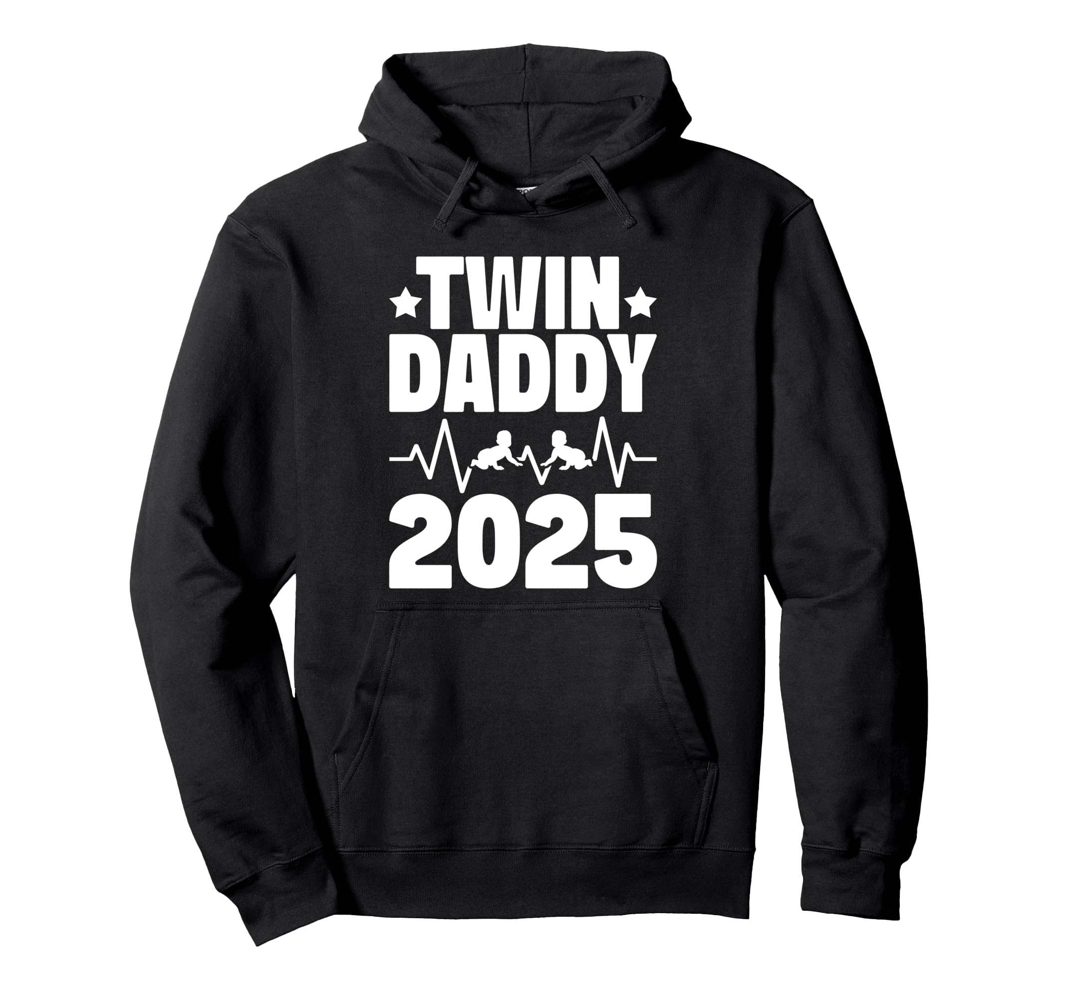 Twin Daddy 2025 Dad Twins Fathers Day Hoodie - Unique Graphic for Adults - T-Shirt, Sweatshirt, Hoodie