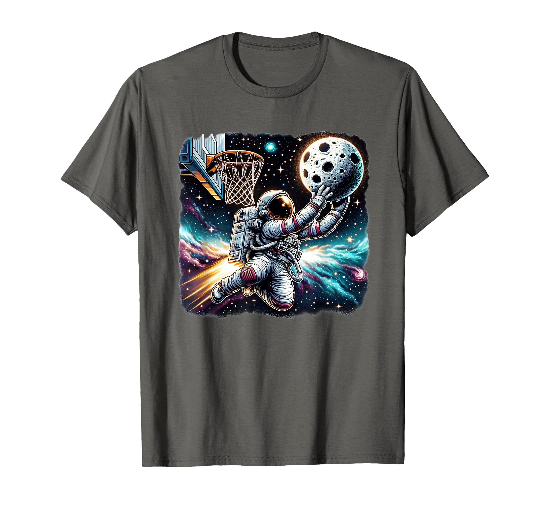 Astronaut Slam Dunking Moon T-Shirt - Casual Everyday Wear for Adults - T-Shirt, Sweatshirt, Hoodie