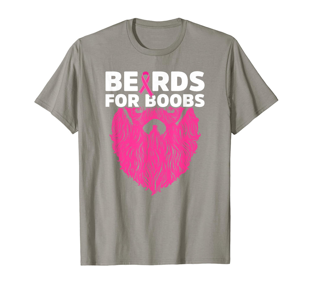 Cancer Awareness Beards Boobs Dad T-Shirt - Minimalist Print Unisex - T-Shirt, Sweatshirt, Hoodie