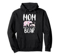 Mom Bear Flowers Two Bear Cubs Hoodie - Aesthetic Graphic Unisex - T-Shirt, Sweatshirt, Hoodie