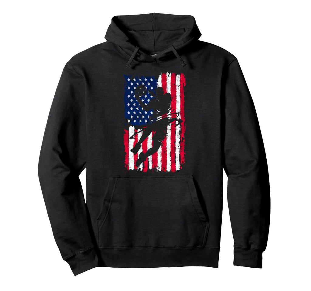 Us Flag Basketball Player Slam Dunk Fan Hoodie - Trendy Graphic Men Women - T-Shirt, Sweatshirt, Hoodie