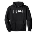 Motorcycle Heartbeat Motorcyclist Hoodie - Fun Novelty Design Men Women - T-Shirt, Sweatshirt, Hoodie
