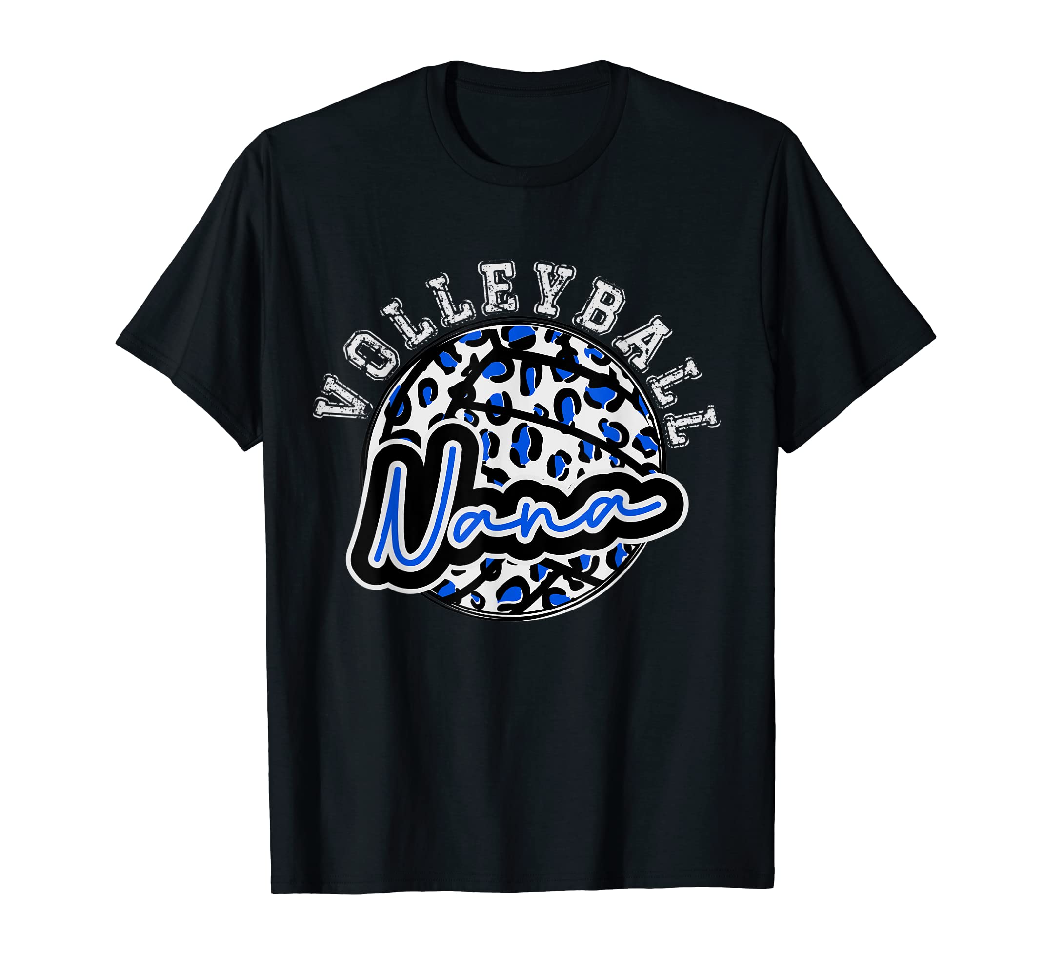 Leopard Cheetah Volleyball Blue Nana T-Shirt - Unique Graphic Unisex - T-Shirt, Sweatshirt, Hoodie