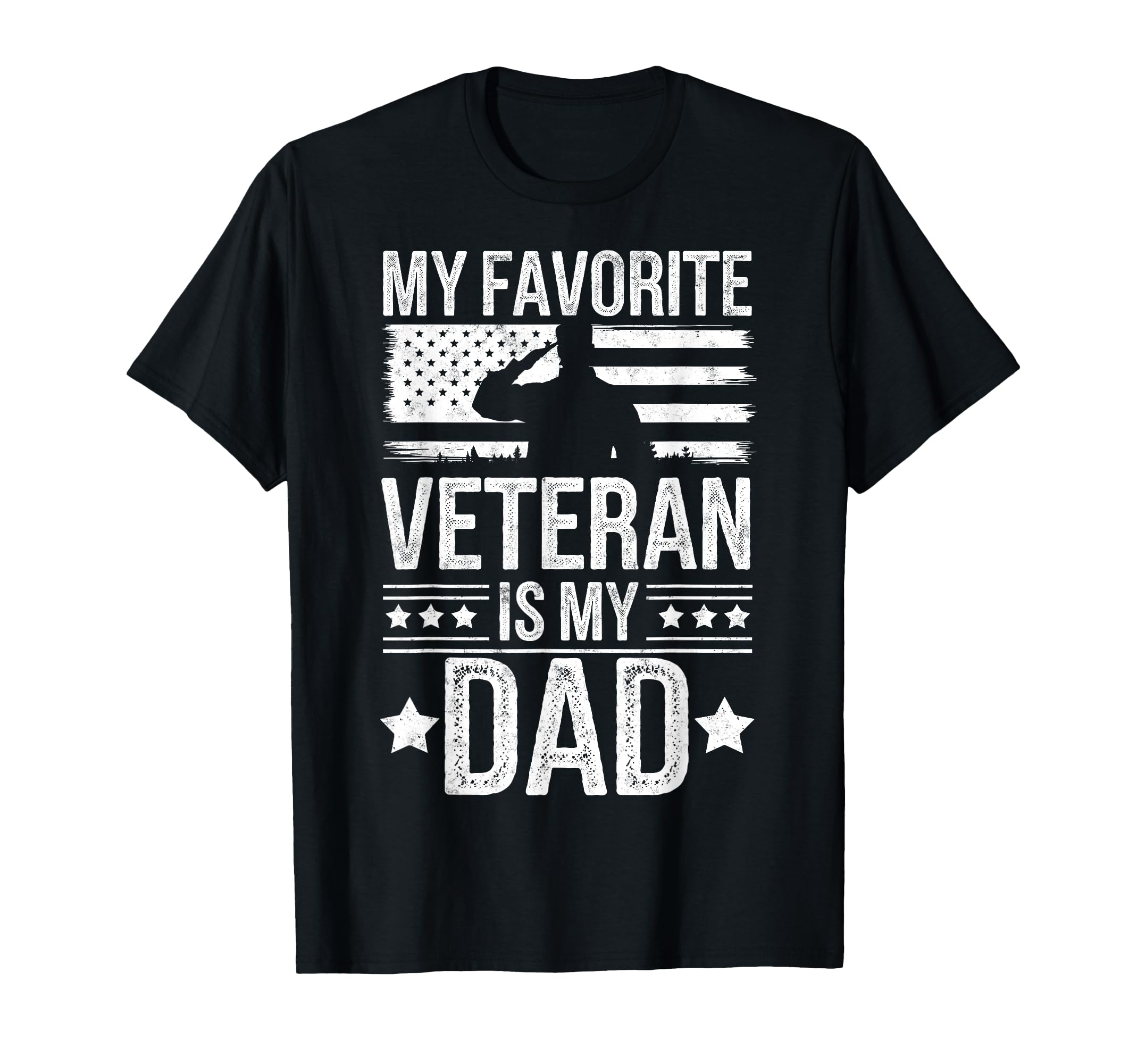My Favorite Veteran Is My Dad Us Flag T-Shirt - Unique Graphic Unisex - T-Shirt, Sweatshirt, Hoodie