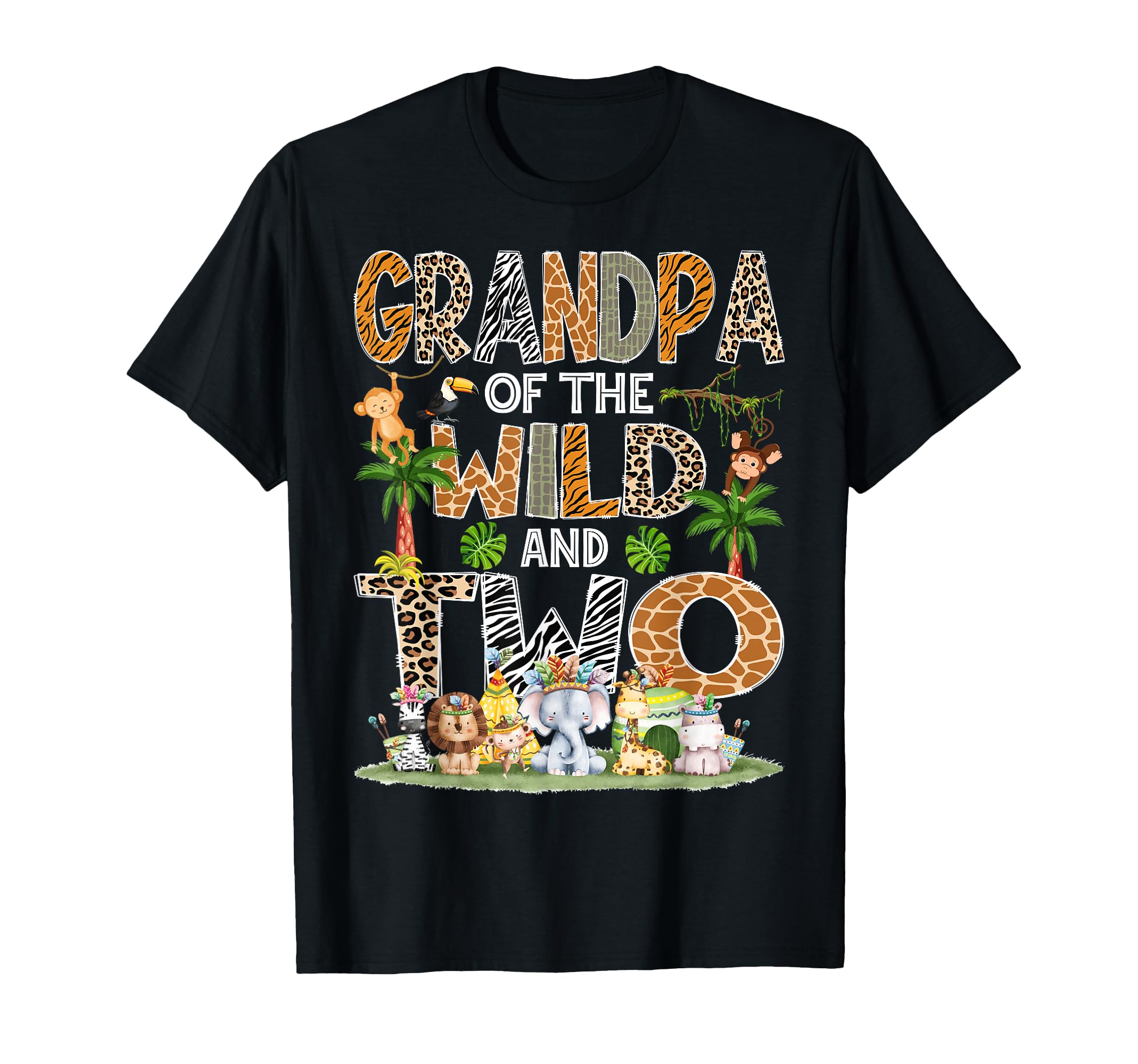 Grandpa Wild And Two 2Nd Birthday T-Shirt - Novelty Apparel for Adults - T-Shirt, Sweatshirt, Hoodie
