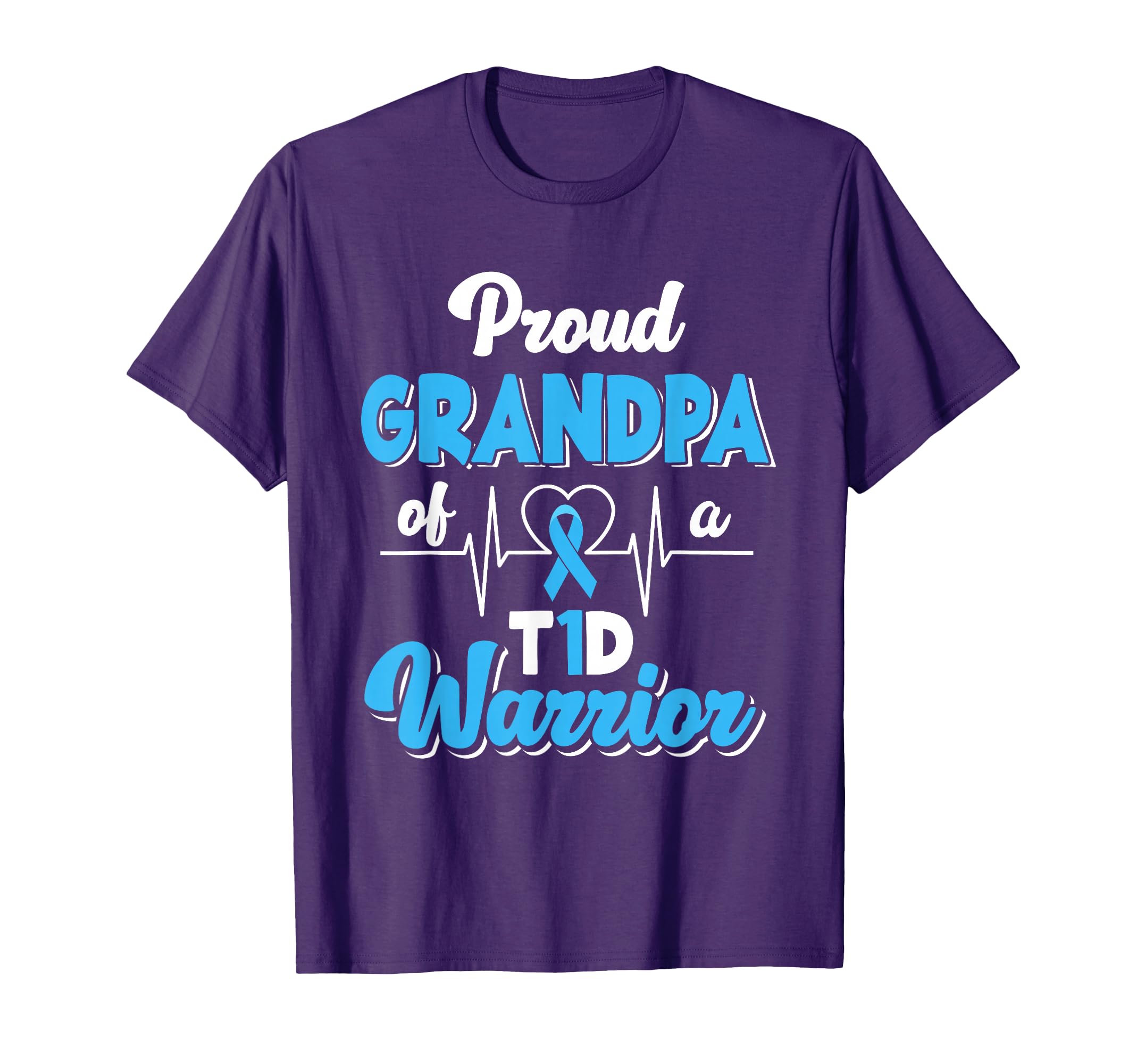 Proud Grandpa T1D Warrior T-Shirt - Casual Everyday Wear for Adults - T-Shirt, Sweatshirt, Hoodie