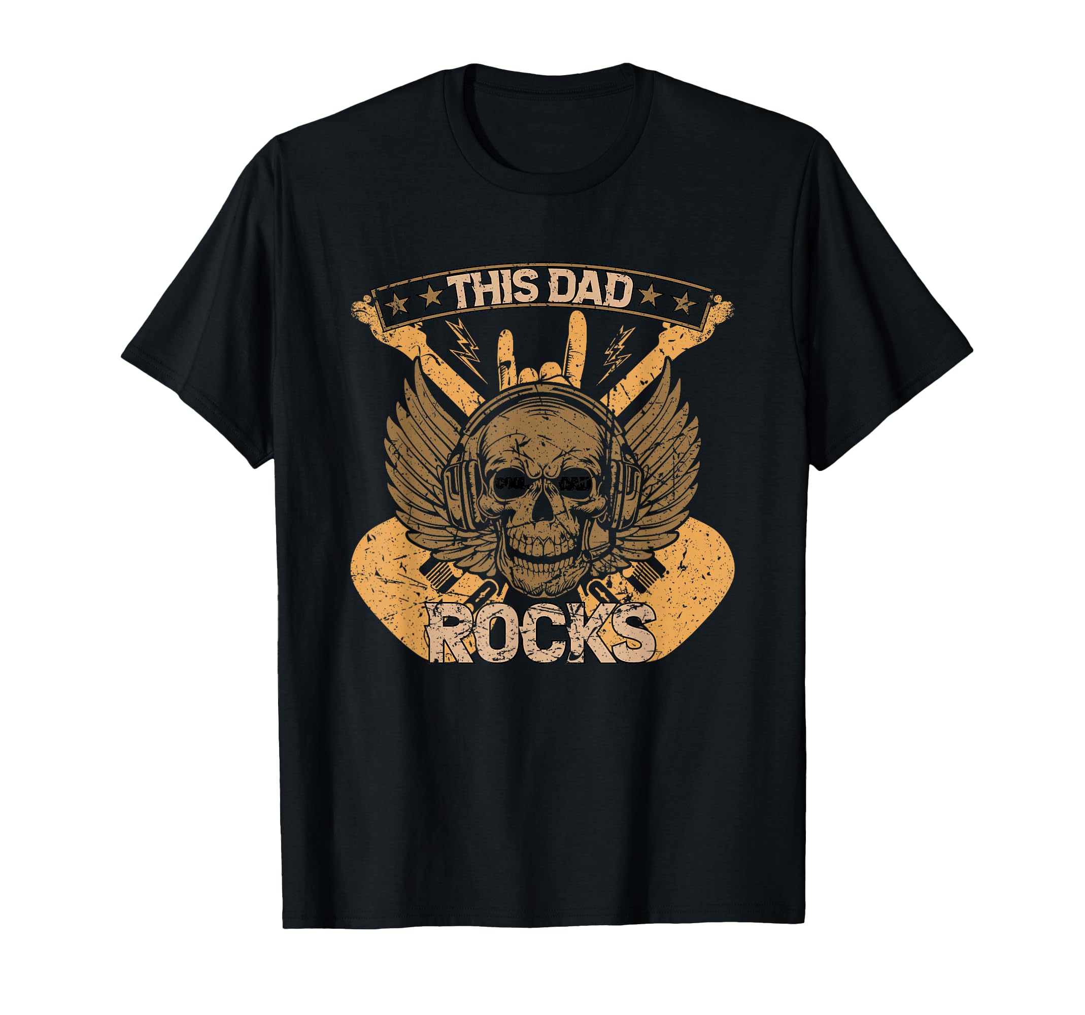 Distressed This Dad Rocks Funny T-Shirt - Custom Art Print Men Women - T-Shirt, Sweatshirt, Hoodie
