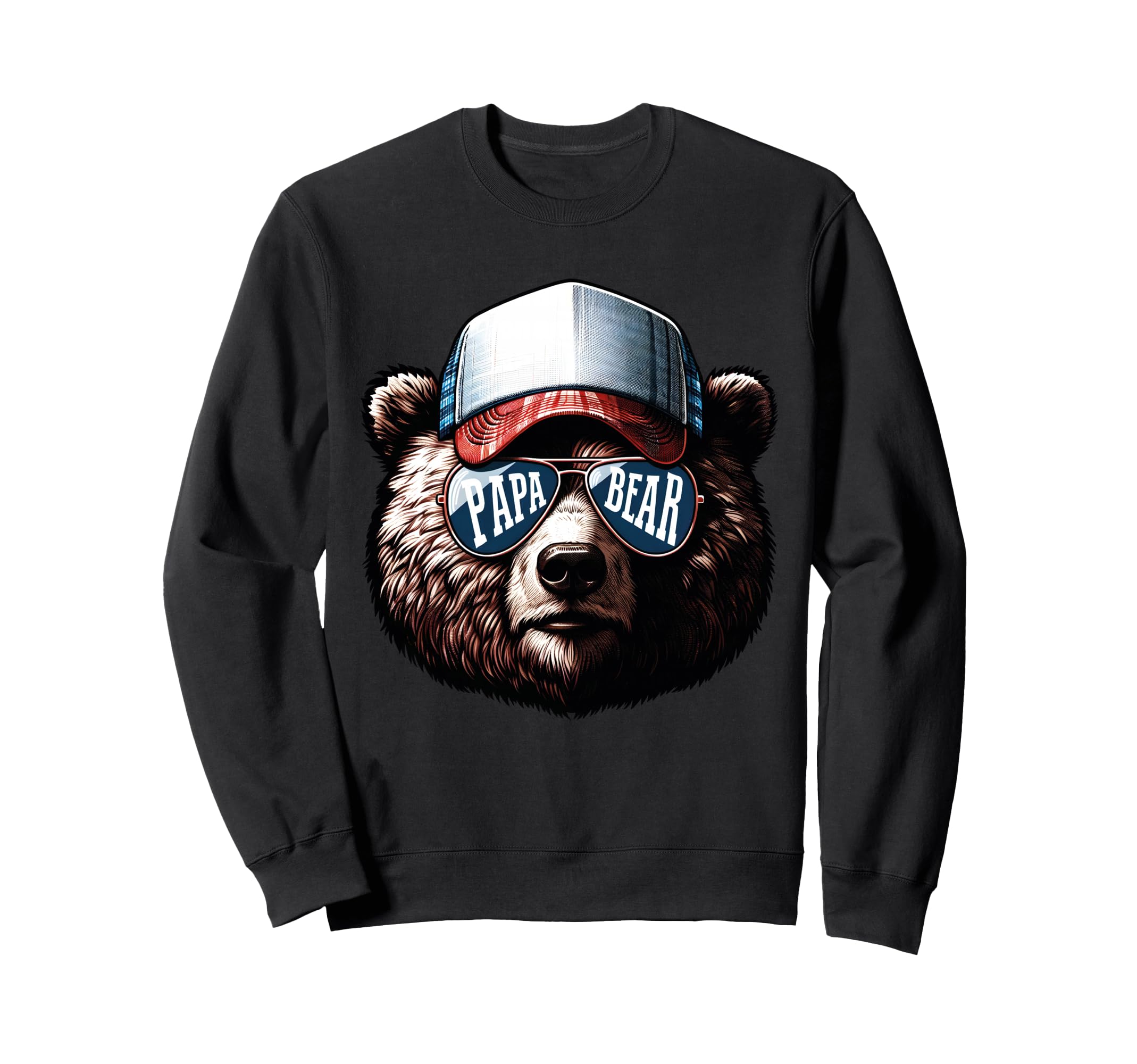Papa Bear Face Dad Fathers Day Daddy Bear Sweatshirt - Graphic Print Unisex - T-Shirt, Sweatshirt, Hoodie