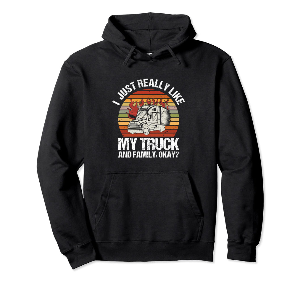 Truck Driver Trucker Freighter Delivery Hoodie - Unique Graphic Unisex - T-Shirt, Sweatshirt, Hoodie