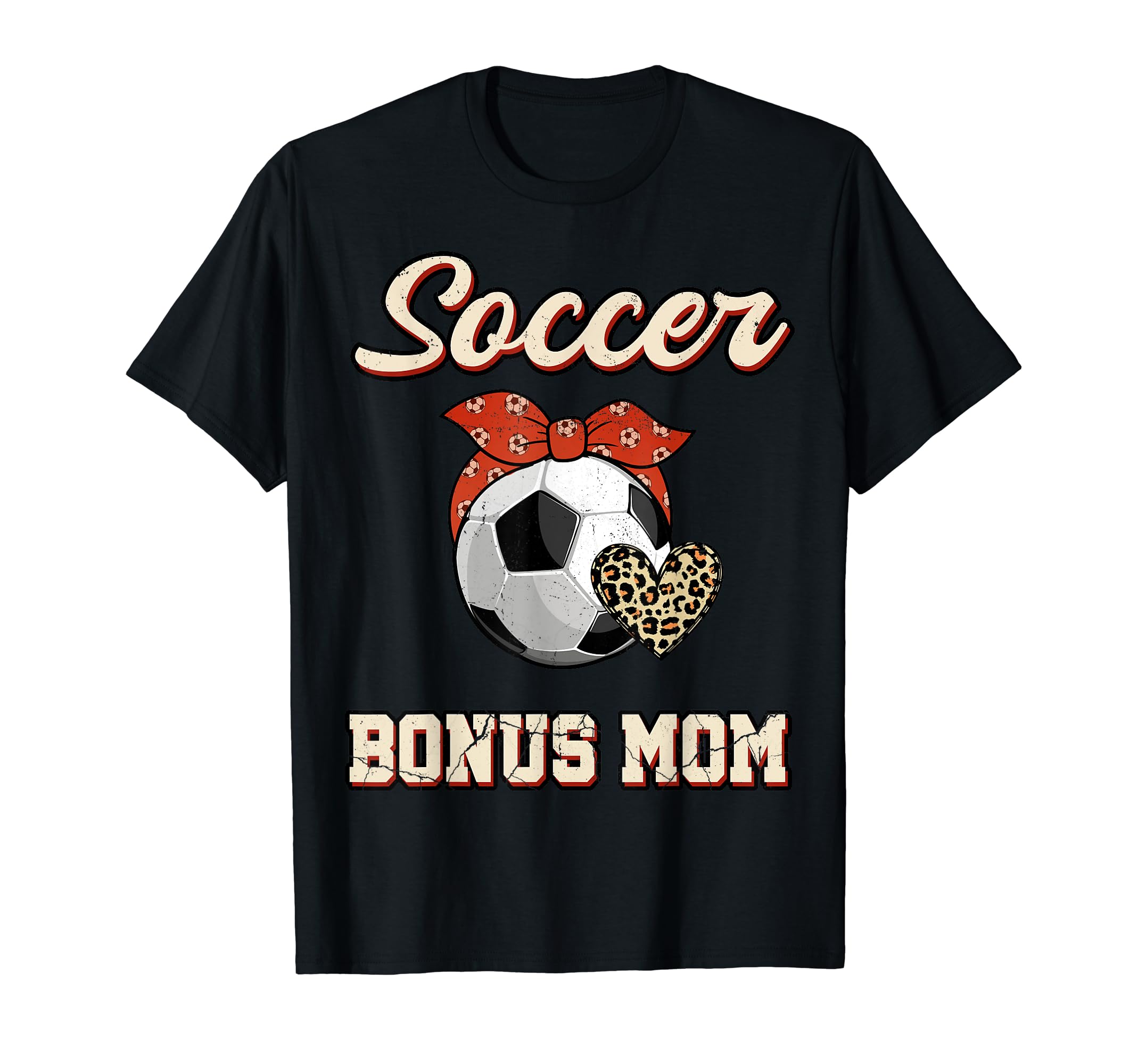 Soccer Bonus Mom Bandana Leopard T-Shirt - Minimalist Print Men Women - T-Shirt, Sweatshirt, Hoodie