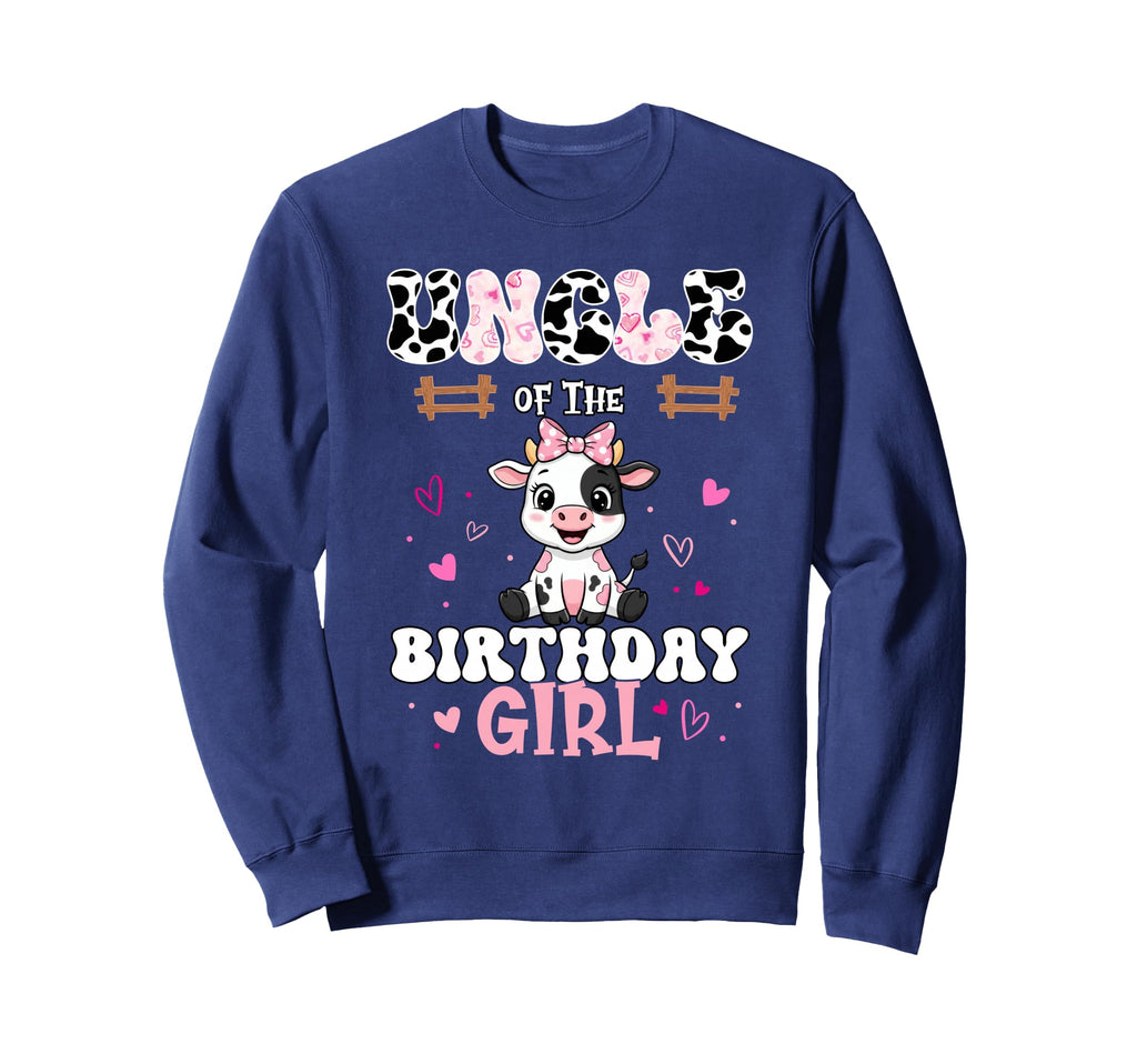 Uncle Birthday Farm Cow 1St Sweatshirt - Minimalist Print for Adults - T-Shirt, Sweatshirt, Hoodie