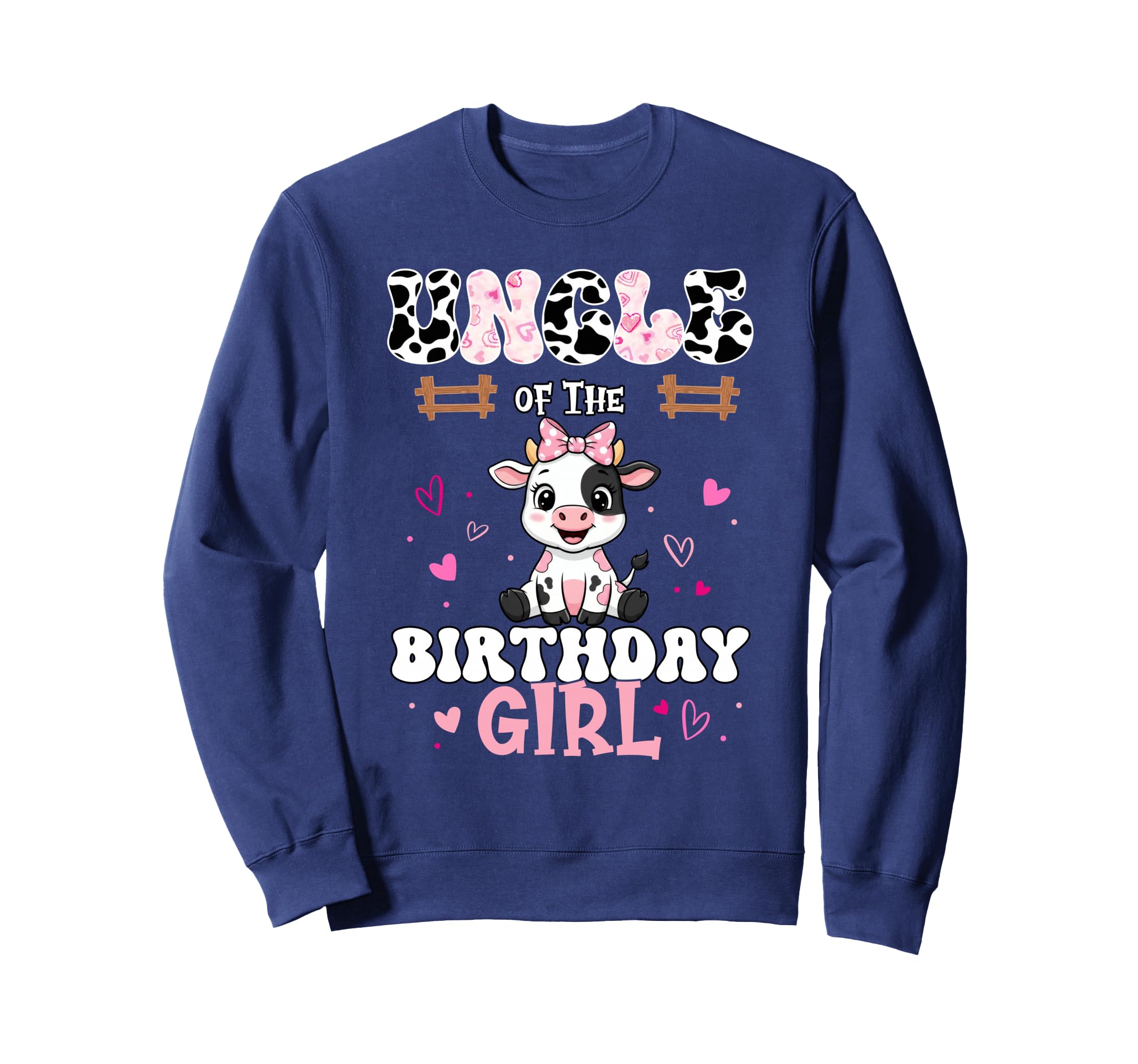 Uncle Birthday Farm Cow 1St Sweatshirt - Minimalist Print for Adults - T-Shirt, Sweatshirt, Hoodie