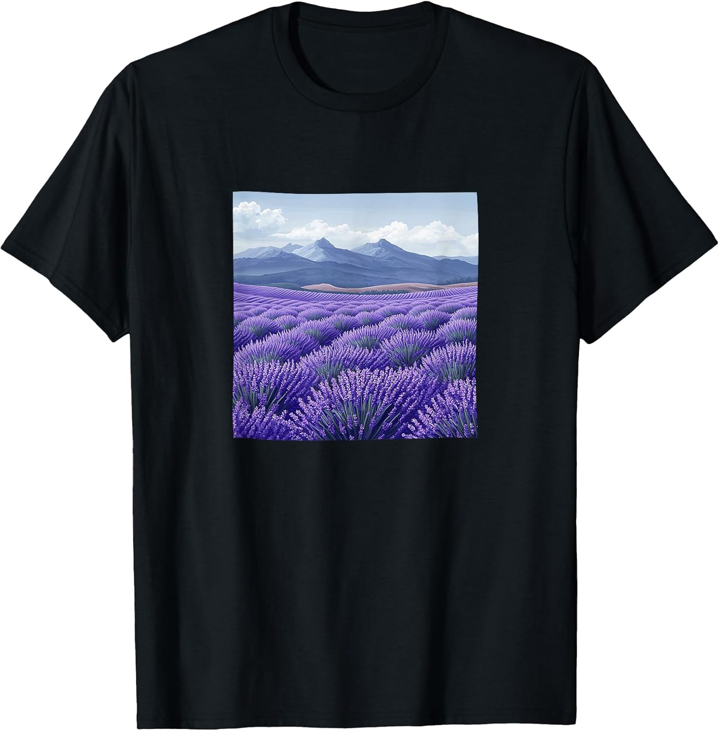 Lavender Fields In Bloom Vintage Landscape Merch - Adult & Kids T-Shirts, Sweatshirts & Hoodies apparel design preview 1