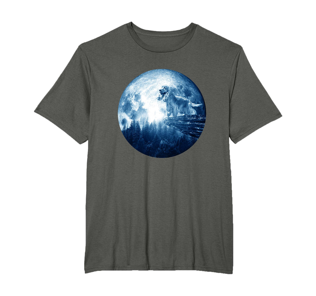 English Cocker Spaniel Dog Moon Dog Mom T-Shirt - Novelty Apparel Unisex - T-Shirt, Sweatshirt, Hoodie