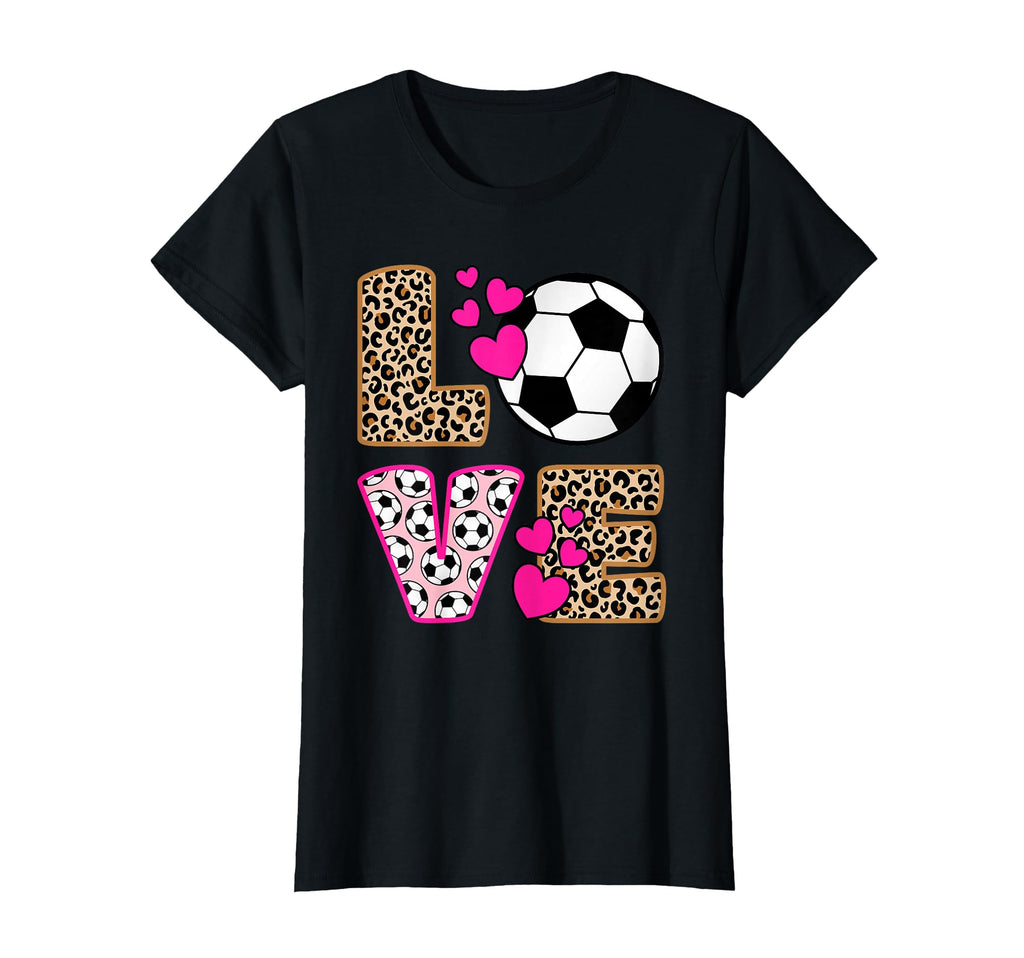 Love Soccer Leopard Soccer T-Shirt - Unique Graphic Men Women - T-Shirt, Sweatshirt, Hoodie