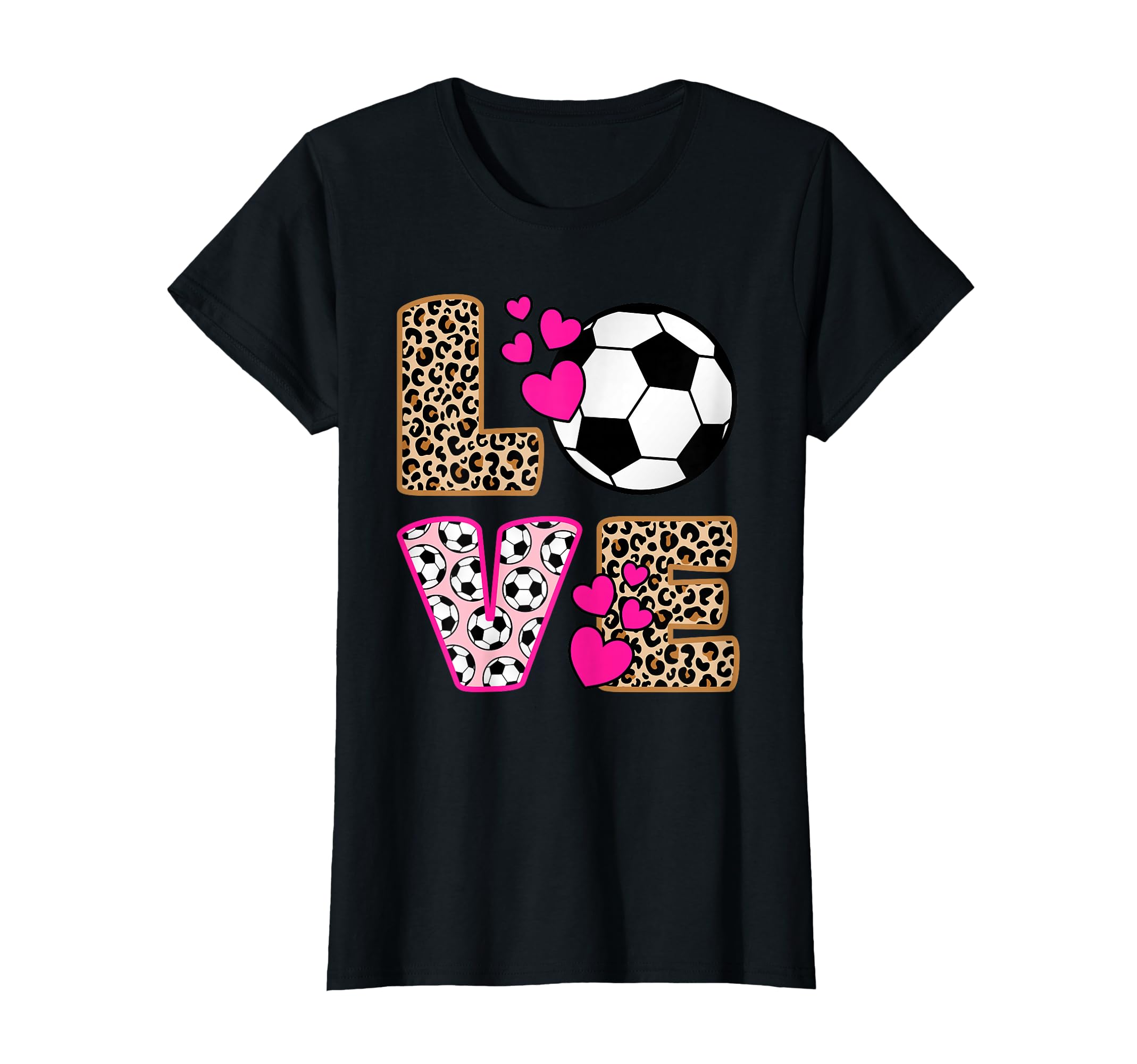 Love Soccer Leopard Soccer T-Shirt - Unique Graphic Men Women - T-Shirt, Sweatshirt, Hoodie