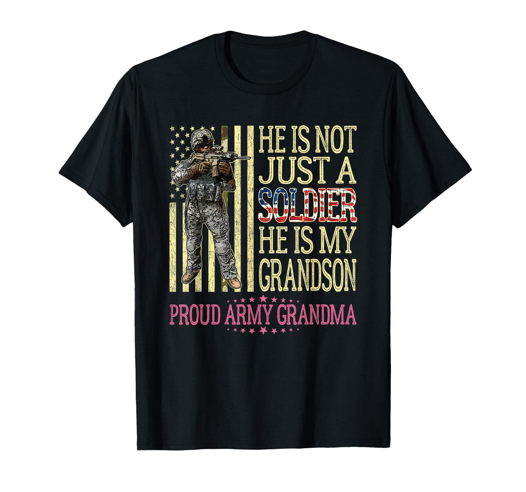 My Grandson Is Soldier Proud Army T-Shirt - Fun Novelty Design Unisex - T-Shirt, Sweatshirt, Hoodie