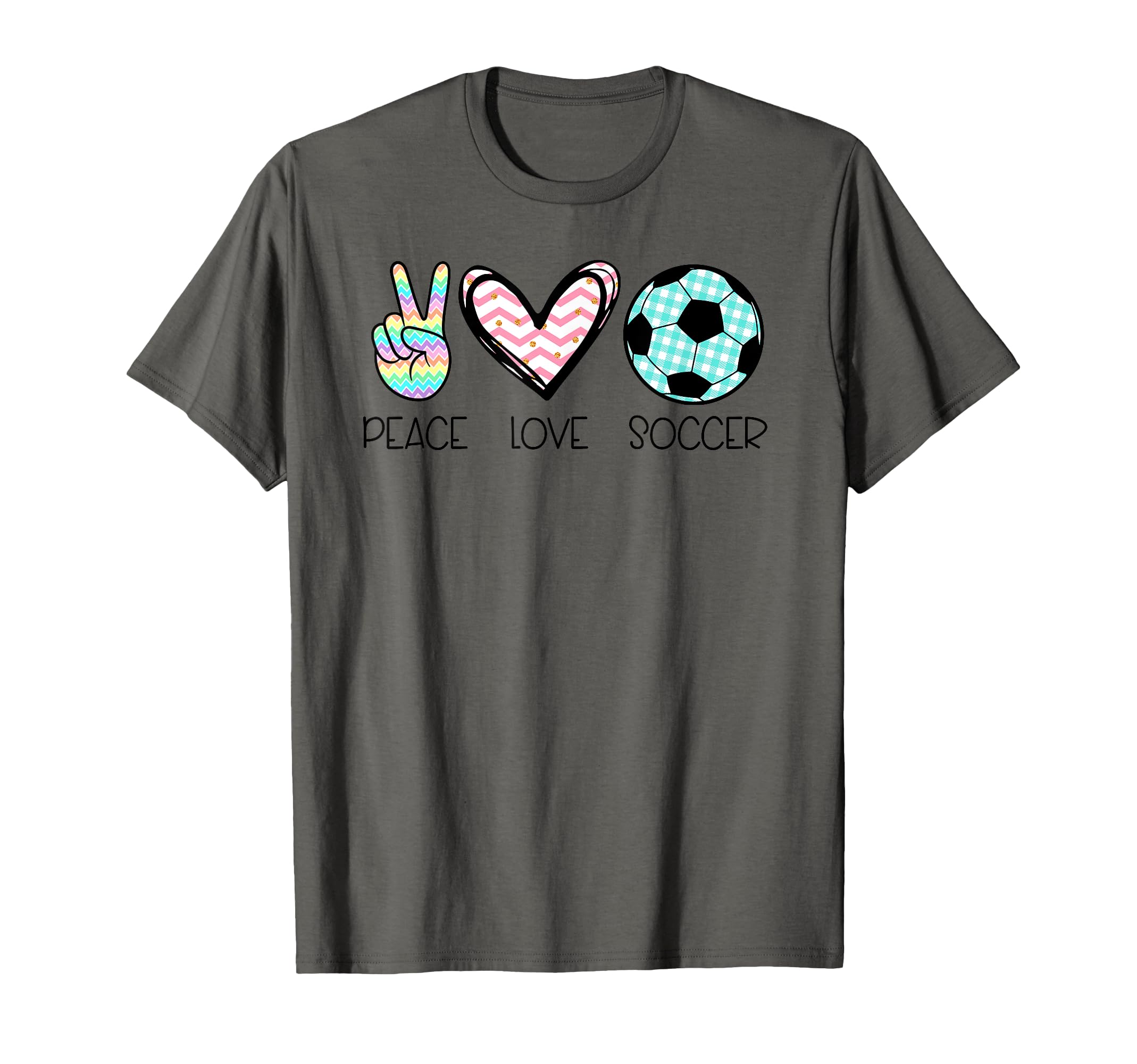 Peace Love Soccer Teen T-Shirt - Aesthetic Graphic Unisex - T-Shirt, Sweatshirt, Hoodie
