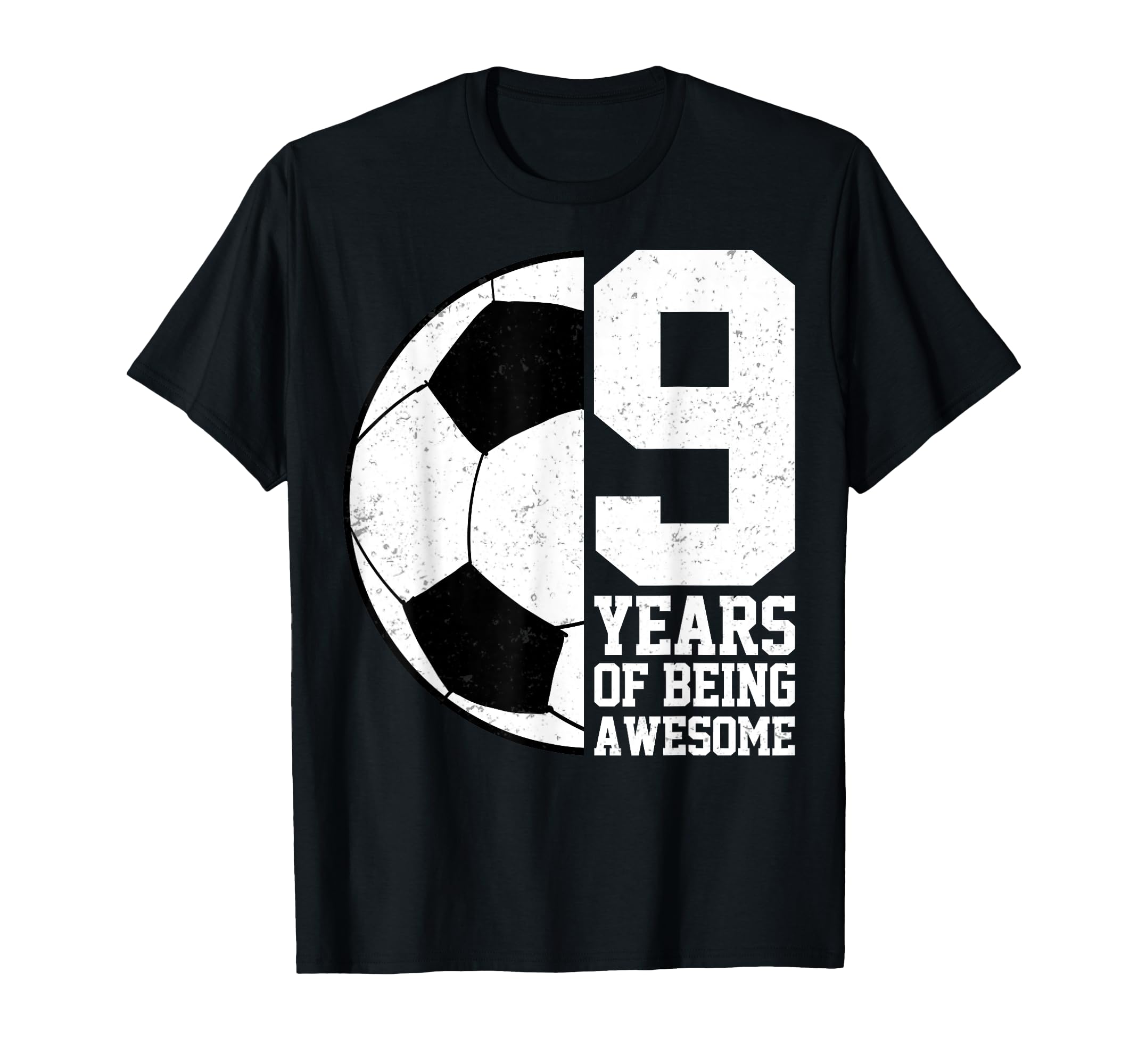 9 Years Being Awesome Soccer Player T-Shirt - Minimalist Print for Adults - T-Shirt, Sweatshirt, Hoodie