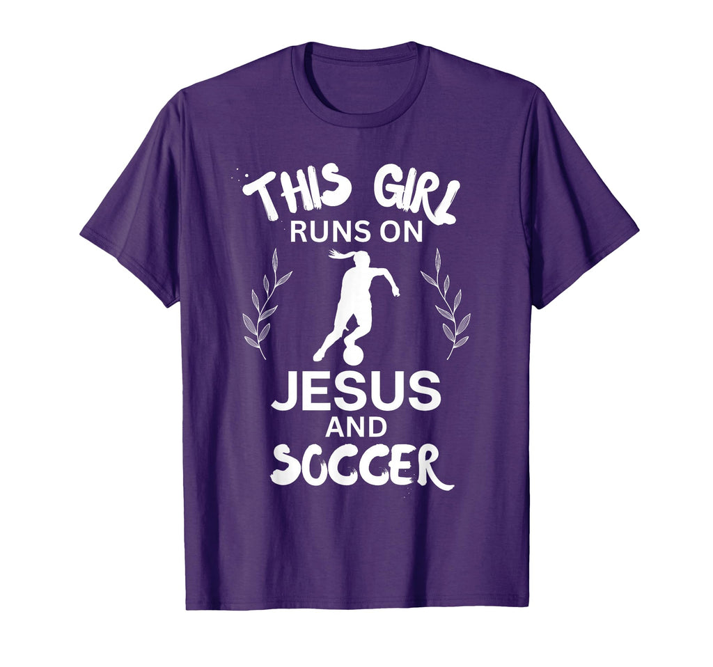 This Runs Jesus And Soccer Christian T-Shirt - Minimalist Print for Adults - T-Shirt, Sweatshirt, Hoodie