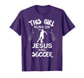 This Runs Jesus And Soccer Christian T-Shirt - Minimalist Print for Adults - T-Shirt, Sweatshirt, Hoodie