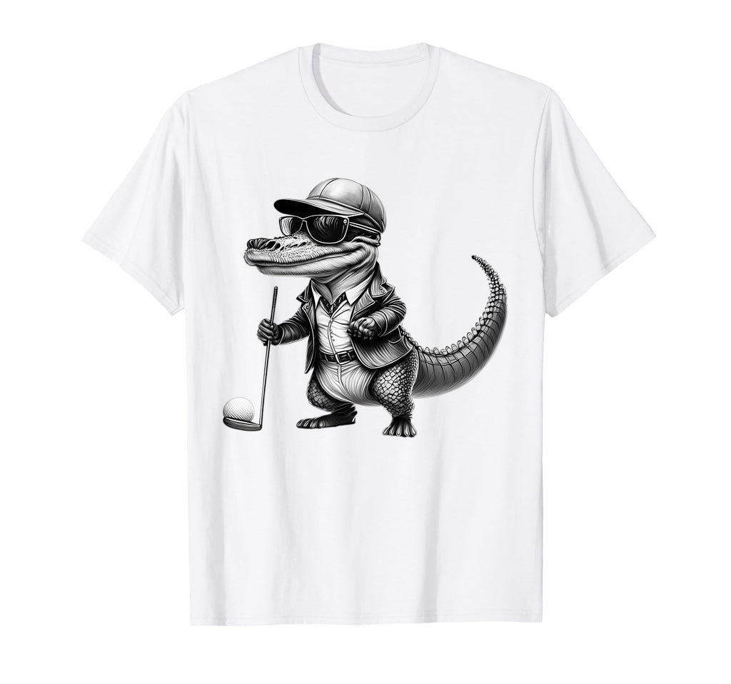 Golf Lover Alligator Fun Dad Father Golf T-Shirt - Minimalist Print Unisex - T-Shirt, Sweatshirt, Hoodie